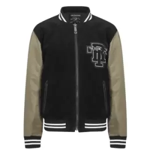 True Religion Cuffed Varsity Jacket - Black