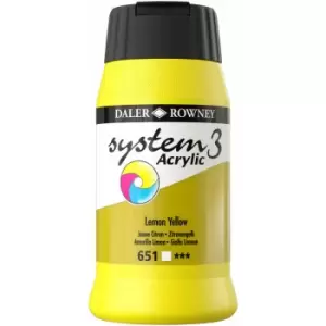 System 3 Acrylic Paint Raw Lemon Yellow (500ml) - Daler Rowney