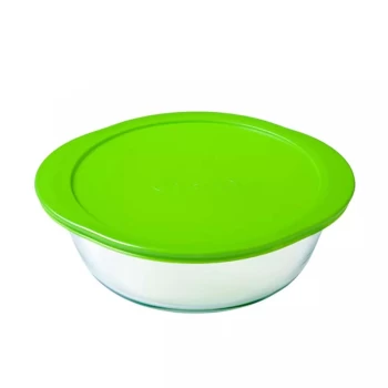 Pyrex Cook & Store Glass Round Dish High Resistance with Lid, 2.3L