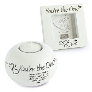 Said with Sentiment Frame & Tea Light Holder Gift Sets You're The One