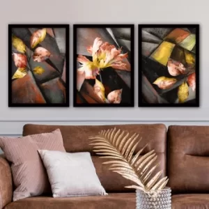 3SC139 Multicolor Decorative Framed Painting (3 Pieces)