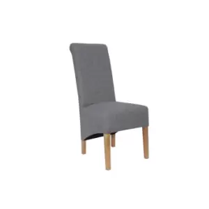 Kettle Interiors Scroll Back Upholstered Chair Light Grey