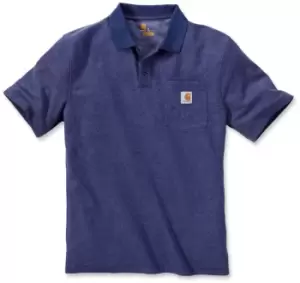 Carhartt Contractors Work Pocket Polo Shirt, blue, Size S, blue, Size S