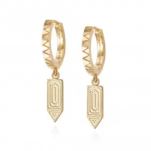 Artisan Drop Huggie 18ct Gold Plated Earrings NE07_GP
