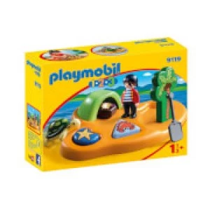Playmobil 1.2.3 Pirate Island with Shape Sorting Function (9119)