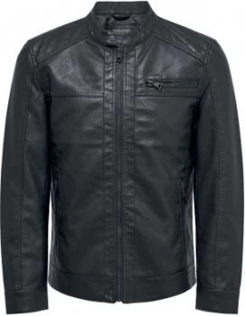 ONLY and SONS AL Jacket Imitation Leather Jacket black