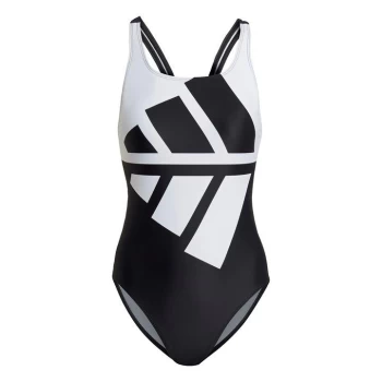 adidas Logo Graphic Swimsuit Womens - Black