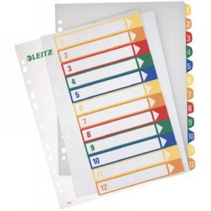 Leitz 12940000 Index A4, Oversized 1-12 Polypropylene Multicolour 12 dividers Printable 12940000