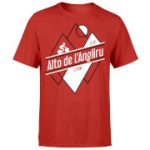 Alto De L'Angliru Mens Red T-Shirt - L - Red