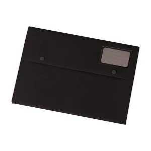 5 Star A4 Document Wallet Polypropylene Black Pack of 3