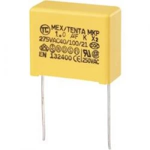 MKP X2 suppression capacitor Radial lead 1 uF 275 V AC 10 22.5mm L x W x H 26.5 x 12.5 x 21.5mm MKP X2