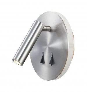 Wall + Reading Light, 6W + 3W LED, 3000K, 620lm Total, Individually Switched, Satin Nickel