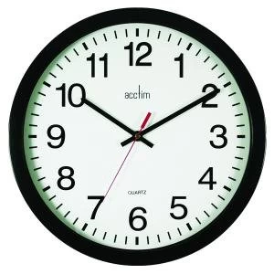Acctim Controller Silent Sweep Wall Clock 368mm Black 93704B