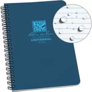 Rite in the Rain Universal Notebook, Side Spiral Bound, 4?" x 7" (32 Sheets) White / Blue
