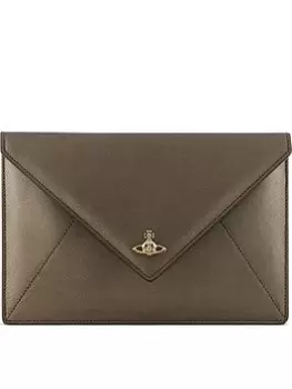 Vivienne Westwood Saffiano Envelope Clutch Bag - Grey