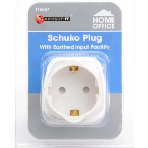 Connect It Schuko Plug With Earthed Input Facility