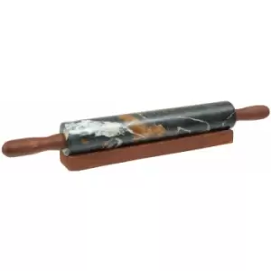Premier Housewares - Ziarat Black and Gold Marble Rolling Pin