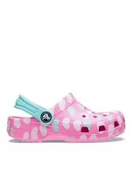 Crocs Classic Clog Toddler - Easy Icon, Pink/Multi, Size 5 Younger