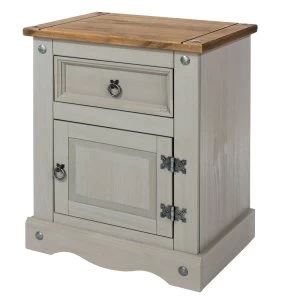 Halea 1-Drawer, 1-Door Bedside Cabinet - Grey