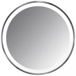 simplehuman Sensor Mirrors 3 x Magnification 10cm Sensor Mirror Compact: Round, Black Stainless Steel, Rechargeable with Pouch