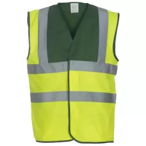 Yoko Adults Unisex Two Tone Class 1 Reflective Jacket (L) (Hi Vis Yellow/Green) - Hi Vis Yellow/Green
