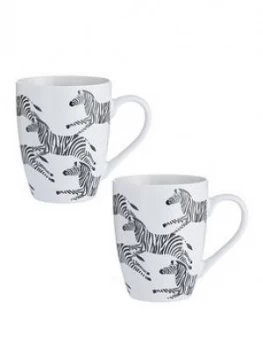 Price & Kensington Set Of 2 Zebra Mugs