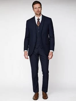 Jeff Banks Jacquard Texture Soho Suit Jacket - Navy, Size 38, Length Short, Men