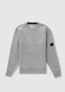 C.P. Company Mens Diagonal Raised Fleece Sweatshirt In Grey Melange