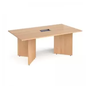 Arrow head leg rectangular boardroom table 1800mm x 1000mm in beech