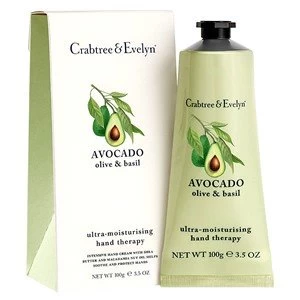 Crabtree & Evelyn Avocado Olive and Basil Ultra Moisturising Hand Therapy 100g