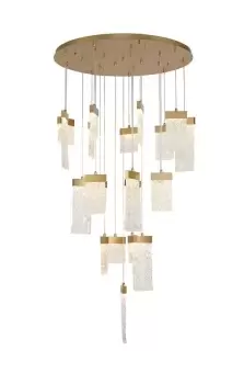 Ceiling Cluster Pendant Round 5M, 21 x 4.5W LED, 3000K, 3360lm, Painted Brushed Gold