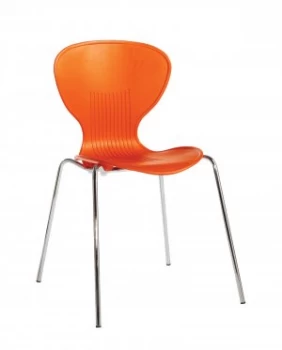 Sienna one piece shell Room pack of 4 With Chrome Legs - orange