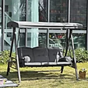OutSunny Swing Bench Steel, Polyester Fabric Grey