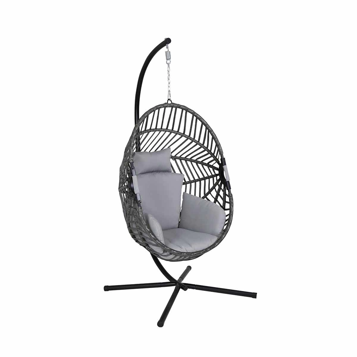 Charles Bentley Rattan Egg Chair Grey Steel - wilko