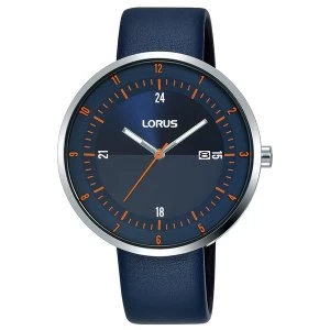 Lorus RH963LX9 Mens Dress Watch with Large Slim Dial & Navy Leather Strap