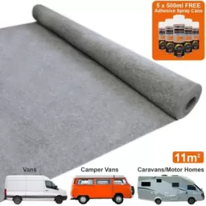 Tmech - Van Carpet Lining / Smoke & 5 Adhesive Cans