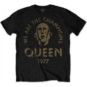 Queen - We Are The Champions Mens Medium T-Shirt - Black