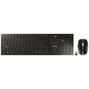 CHERRY JD-9100GB-2 Wireless, Radio Keyboard and mouse set English (UK), QWERTY Black