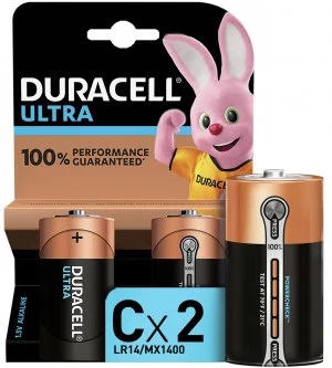 Duracell Ultra Power Batteries C 2 Pack
