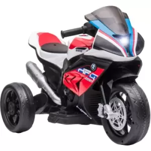 Bmw HP4 Kids Electric Ride-On Toy Motorcycle w/ Three Wheels, Music Red - Red - Homcom