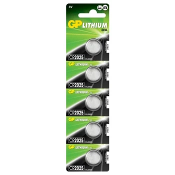 GP Lithium Button Cell Battery CR2025 Card 5 - GPPBL2025008