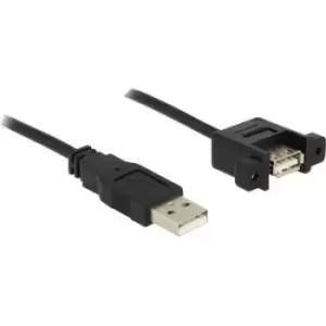 Delock USB cable USB 2.0 USB-A plug, USB-A socket 1m Black 85106