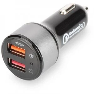 ednet QC3.0, 2-Port 84103 Travel charger Car, HGV Max. output current 3000 mA 2 x USB 12V power outlet Qualcomm Quick Charge 3.0
