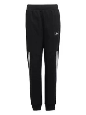 adidas Boys Future Icons 3 Stripe Tapered Pant, Black/White, Size 13-14 Years