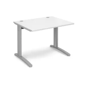 Office Desk Rectangular Desk 1000mm White Tops With Silver Frames 800mm Depth TR10
