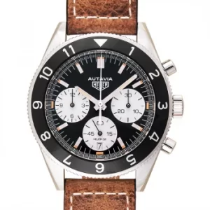 Heritage Calibre Heuer 02 Automatic Chronograph Black Dial Mens Watch