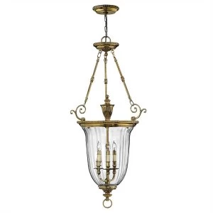 3 Light Large Ceiling Pendant Polished Brass, E14