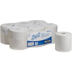 Scott Hand Towels 6691 1 Ply Rolled White 6 Rolls of 1400 Sheets