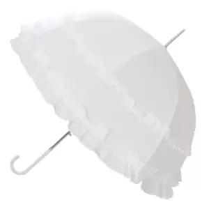 X-Brella Womens/Ladies Double Frill Wedding Umbrella Stick (One Size) (White)