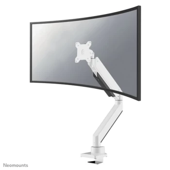 Neomounts by Select NM-D775WHITEPLUS Full Motion Desk Mount (clamp & grommet) for 10-49" Curved Monitor Screens, Height Adjustable (gas spring) - Whit